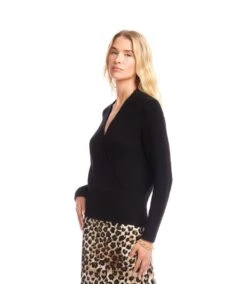 Wrap Sweater -Karen Kane Store 3L89128 BLK karenkane 2025 Fall 00 4