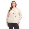 Plus Size Embroidered Stars Sweater -Karen Kane Store 3L89129W OAT karenkane 2025 fall 00 1