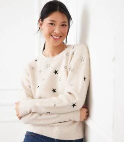 Embroidered Stars Sweater