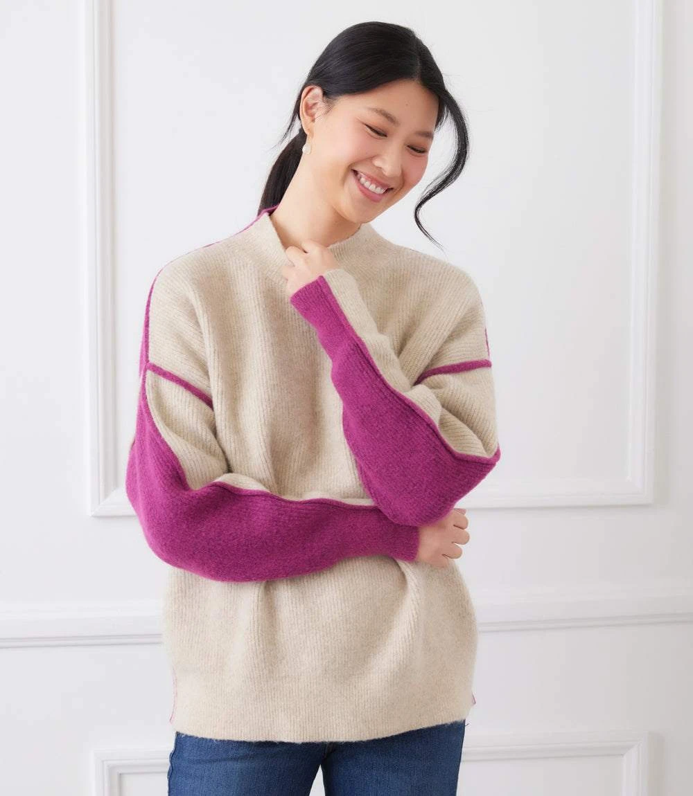 Petite Size Colorblock Mock Neck Sweater 11 Petite Size Colorblock Mock Neck Sweater - Image 9