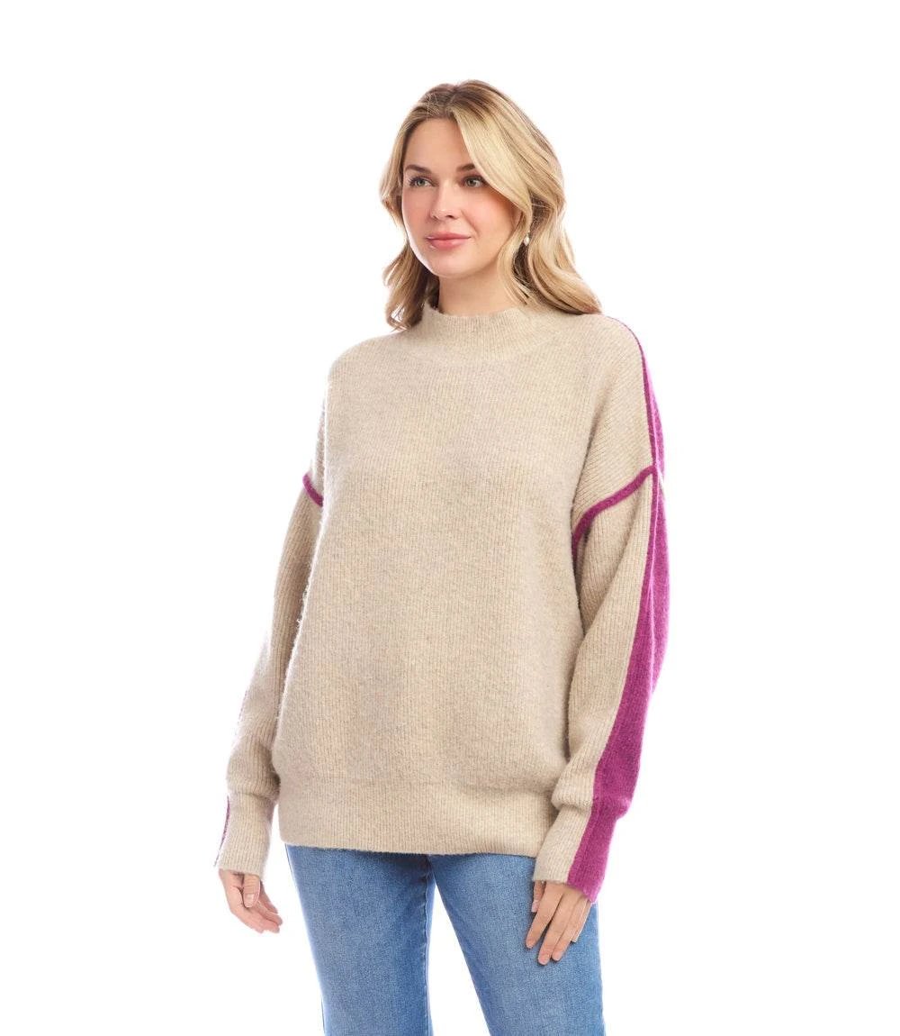 Petite Size Colorblock Mock Neck Sweater 7 Petite Size Colorblock Mock Neck Sweater - Image 5
