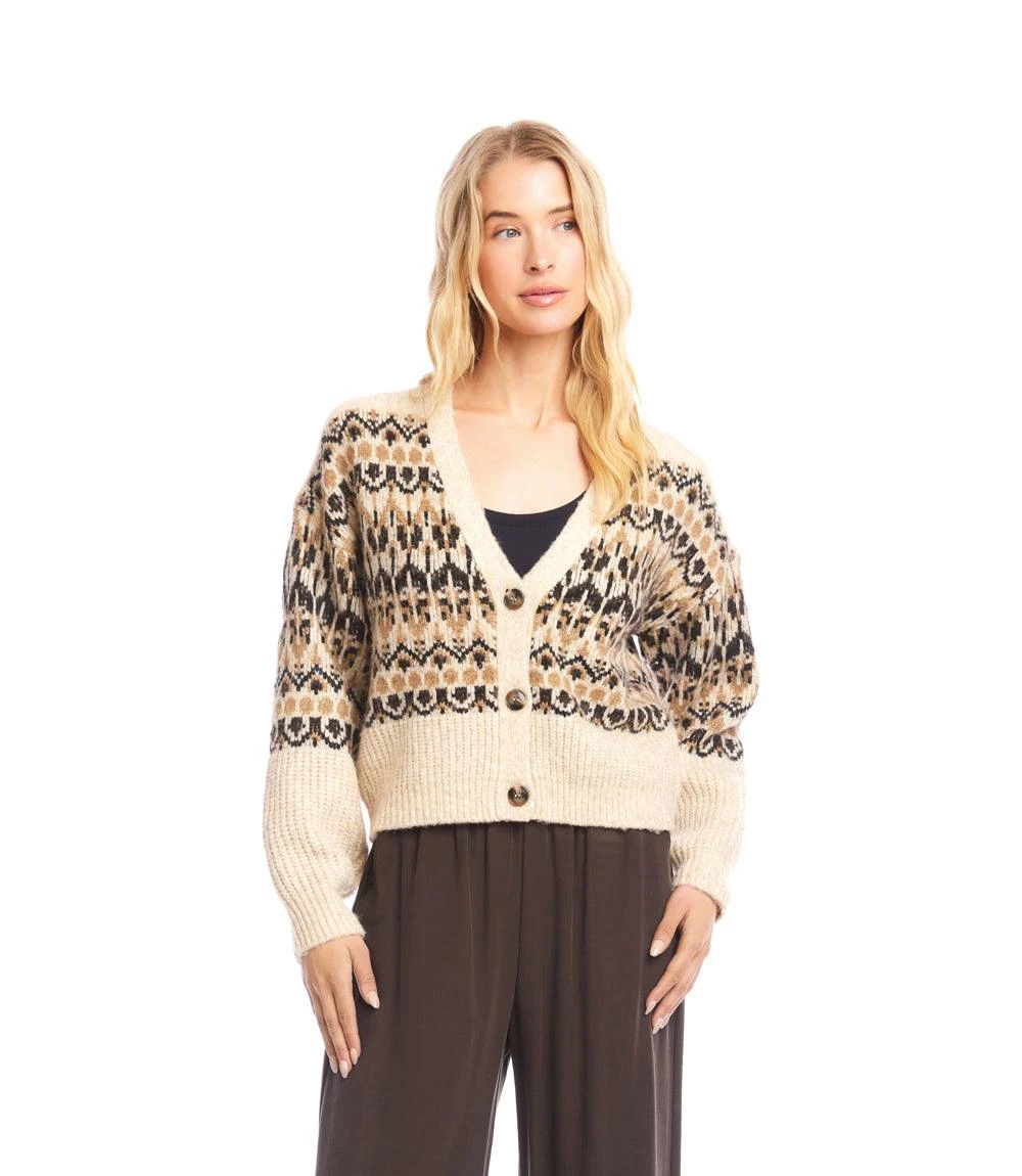 Jacquard Cardigan Sweater 5 Jacquard Cardigan Sweater - Image 3