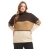 Plus Size Contrast Stitch Mock Neck Colorblock Sweater 2 Plus Size Contrast Stitch Mock Neck Colorblock Sweater -Karen Kane Store 3L89983W NUL karenkane 2025 fall 00 1
