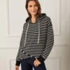 Stripe Asymmetric Hem Hoodie