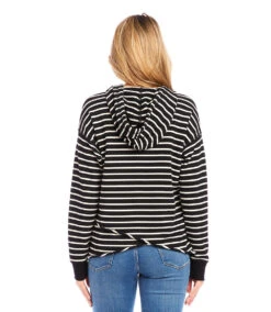 Stripe Asymmetric Hem Hoodie -Karen Kane Store 4L12401 STP karenkane 2024 winter 00 3