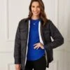 Faux Fur Quilted Jacket -Karen Kane Store 4L13404 BLC karenkane 2024 winter 000