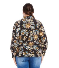 Plus Size Blouson V-Neck Top 8 Plus Size Blouson V-Neck Top -Karen Kane Store 4L17202W PRT karenkane 2024 winter 00 3