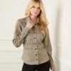Sequin Side-Pleat Shirt -Karen Kane Store 4L19101 PLA karenkane 2024 winter 00