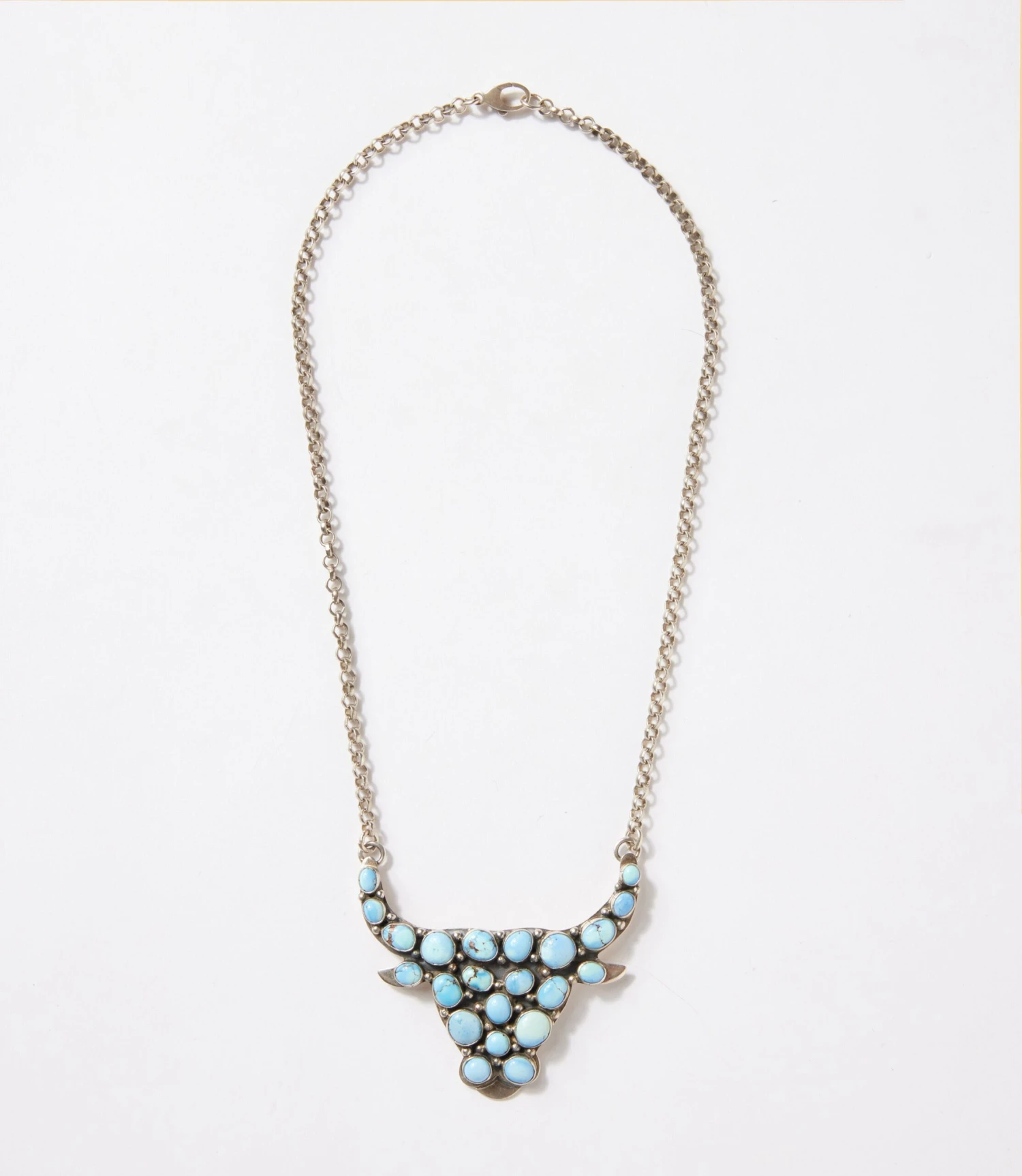 Golden Hill Longhorn Turquoise Pendant Necklace 4 Golden Hill Longhorn Turquoise Pendant Necklace - Image 3