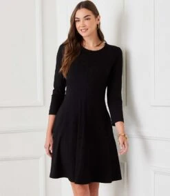 3/4 Sleeve Fit & Flare Dress