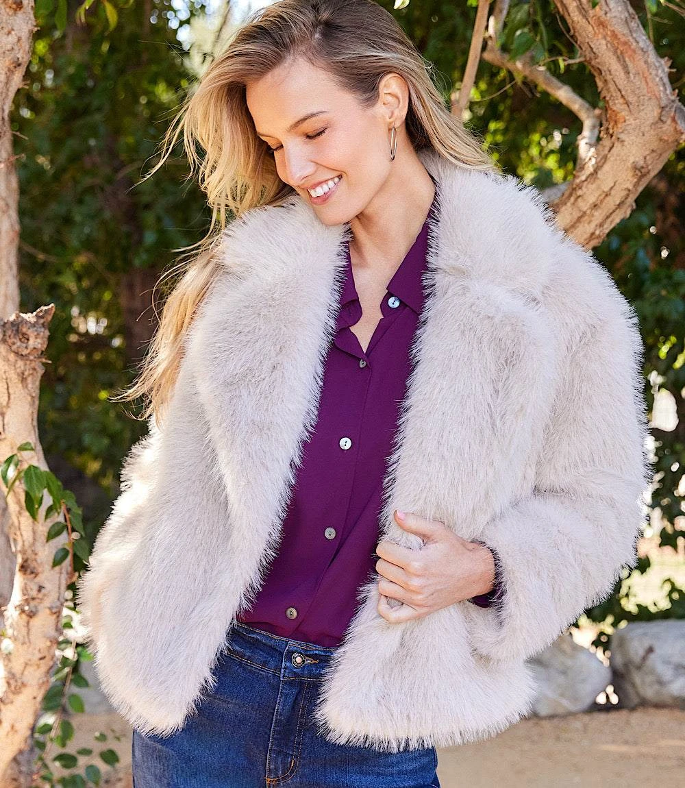 Cropped Faux Fur Jacket 3 Cropped Faux Fur Jacket