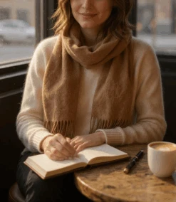 Merino Wool Fringed Scarf