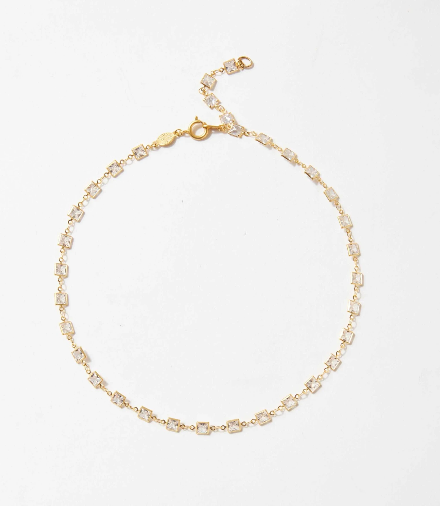 Square Crystal Chain Necklace 4 Square Crystal Chain Necklace - Image 2