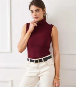 Ribbed Turtleneck Tank