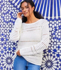 Boatneck Crochet Sweater