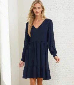 Long Sleeve Tiered Dress