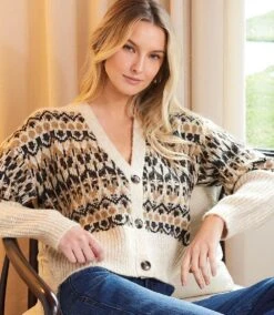 Jacquard Cardigan Sweater