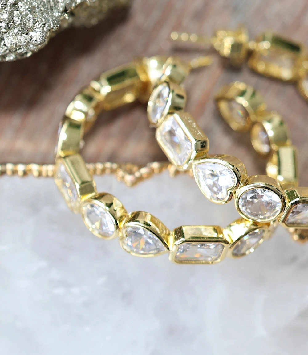 Gemstone Hoop Earrings 4 Gemstone Hoop Earrings - Image 2