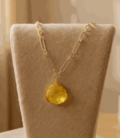 Citrine Quartz Pendant Necklace -Karen Kane Store BE0434E2 E0ED 4CB8 A0FA 08B5C9EF41C6
