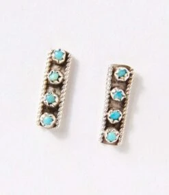 Turquoise Bar Stud Earrings