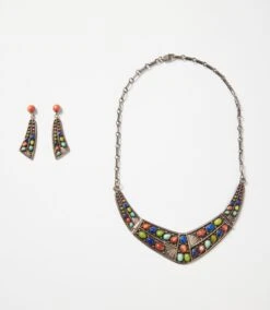 Sterling Silver Turquoise And Gemstone Collar Set -Karen Kane Store CC8F7089 D100 41D8 9F97 7FBCDD265445