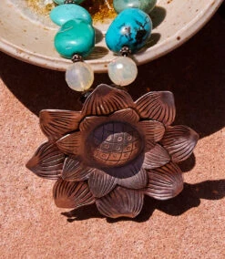 Turquoise Silver Flower Pendant Necklace 16 Turquoise Silver Flower Pendant Necklace -Karen Kane Store CCD78AF8 4F3C 4883 834F 17A64569D979