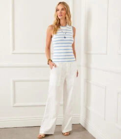 Stripe Ribbed Sweater Tank -Karen Kane Store D0DCDE94 03B2 4017 8A0D FE358193D05A