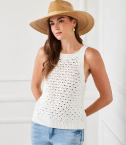 Sleeveless Crochet Sweater