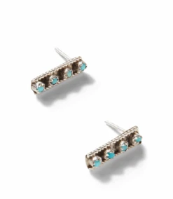 Turquoise Bar Stud Earrings -Karen Kane Store E100065 TUR 01
