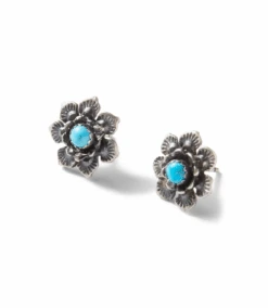 Embellished Flower Turquoise Earrings -Karen Kane Store E100069 TUR 01