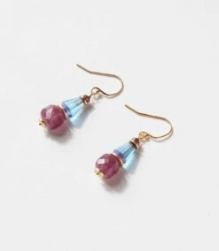 Ruby And Blue Glass Earrings -Karen Kane Store E8AC065A 47D9 40A3 8F4C 134C9F846FB3