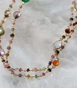Multi Color Beaded Gemstone Necklace -Karen Kane Store EAB7E846 3975 4620 A1E2 0F4105B7D95B