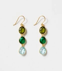 Triple Drop Gemstone Earrings