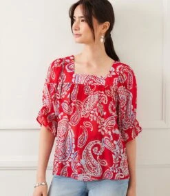 Ruffle Sleeve Square Neck Top