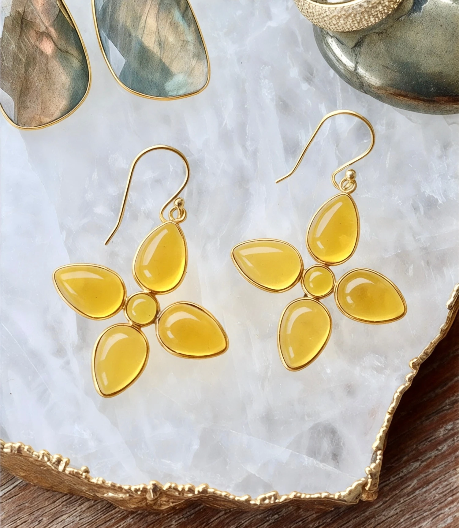 Dangling Gemstone Earrings 3 Dangling Gemstone Earrings