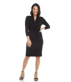 Cascade Wrap Dress -Karen Kane Store L13915 BLK 1393 da5286a3 84d8 4d63 9faf 60913247b4f9