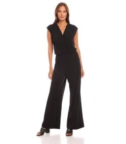 Sleeveless Travel Jersey Jumpsuit 14 Sleeveless Travel Jersey Jumpsuit -Karen Kane Store L51506 BLK karenkane 2025 Spring 00 1