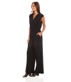 Sleeveless Travel Jersey Jumpsuit 15 Sleeveless Travel Jersey Jumpsuit -Karen Kane Store L51506 BLK karenkane 2025 Spring 00 2