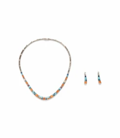 Multi Color Turquoise Inlay Necklace & Earring Set -Karen Kane Store N100178 MUL 01