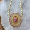 Gemstone Disc Necklace -Karen Kane Store a2J9A1550