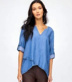 Asymmetric Hem Wrap Top 13 Asymmetric Hem Wrap Top -Karen Kane Store aaDENIMCROSSOVER 0275