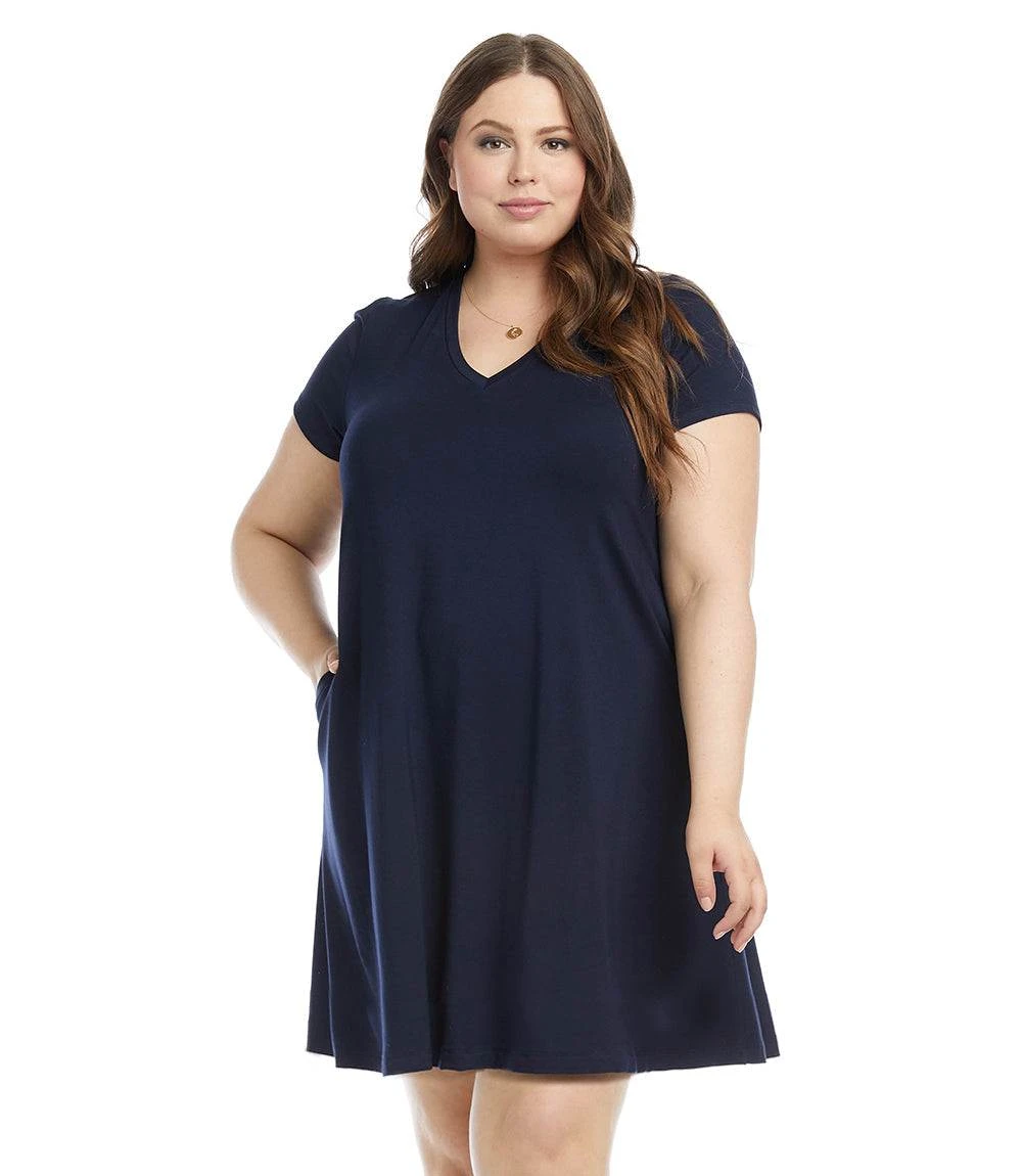 Plus Size Quinn V-Neck Pocket Dress 3 Plus Size Quinn V-Neck Pocket Dress