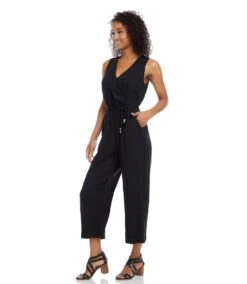 Cropped Jumpsuit -Karen Kane Store karenkane 2022 spring L52500 BLK 004 249dc9a4 6a5f 4bdd 9327 9c5deb0adad6