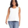 Plus Size Scoop Tank -Karen Kane Store karenkane 2022 summer L26000W WHT 001