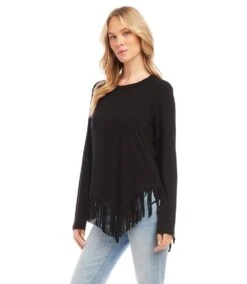 Petite Size Asymmetric Fringe Top 9 Petite Size Asymmetric Fringe Top -Karen Kane Store karenkane 2023 fall 3L13189 BLK 004 262af678 ae84 42b8 913d ad7cb9314655