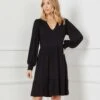 Petite Size Long Sleeve Tiered Dress 1 Petite Size Long Sleeve Tiered Dress -Karen Kane Store karenkane 2023 spring 1L13126 BLK 001