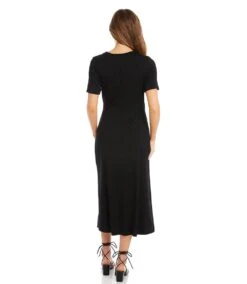 Petite Size Faux Wrap Midi Dress 14 Petite Size Faux Wrap Midi Dress -Karen Kane Store karenkane 2023 spring 1L13127P BLK 003