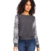 Sequin Sleeve Top -Karen Kane Store karenkane 2024 fall 3L22006 DHG 00 1
