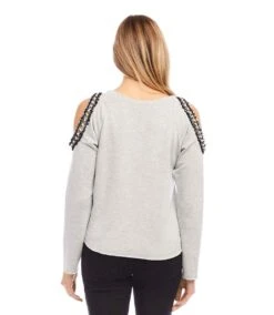 Embellished Sweatshirt 10 Embellished Sweatshirt -Karen Kane Store karenkane 2024 fall 3L24006 LHG 00 3