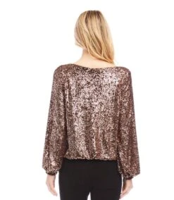 Sequin Boatneck Top 12 Sequin Boatneck Top -Karen Kane Store karenkane 2024 fall 3L30500 COP 00 3